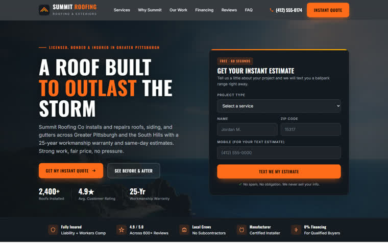 Roofing contractor
